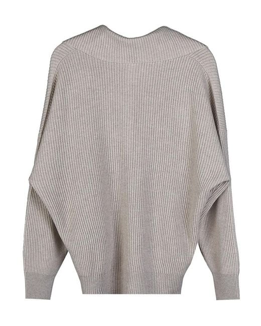 Brunello Cucinelli Gray Long-Sleeved Sweater for men