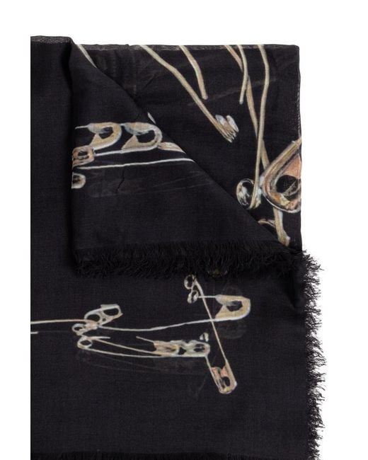 AllSaints Black Versatile Printed Scarf