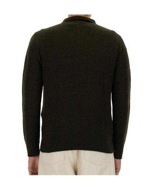 Aspesi Black Wool Knit Sweater for men