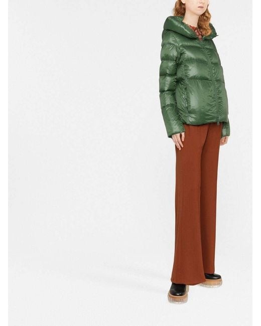 Herno Green Globe Padded Bomber Jacket