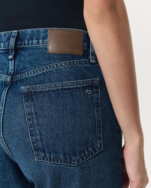 Rag & Bone Blue Shea High-Wise Straight-Leg Jeans