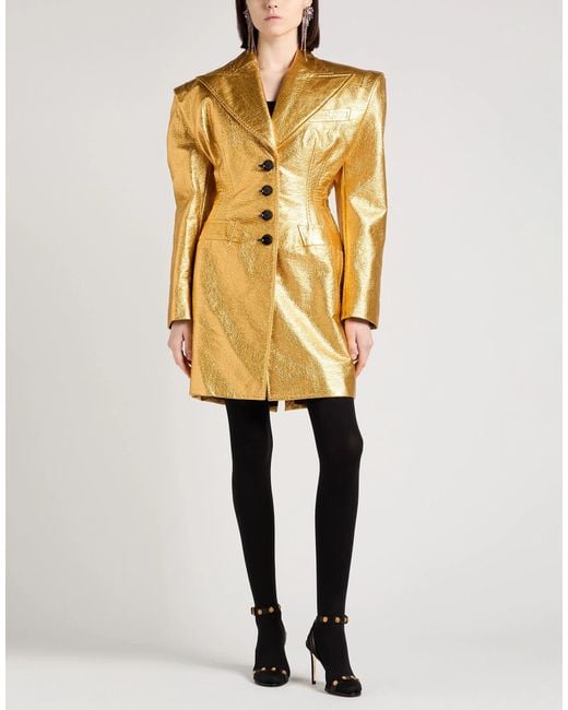Dolce & Gabbana Metallic Solid Color Single-Breasted Long Coat