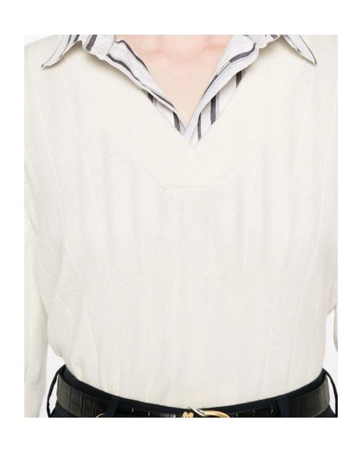 Max Mara White Arten V-Neck Jumper