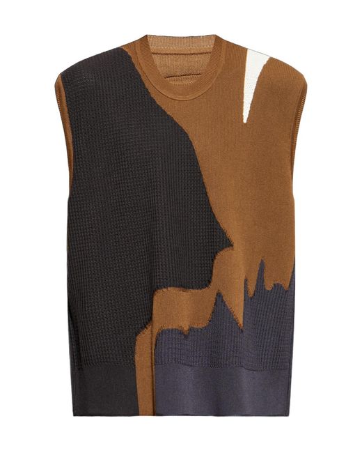 Homme Plissé Issey Miyake Black Round Neckline Vest for men