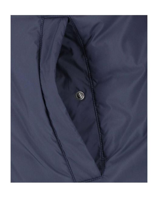 Herno Blue Stand-Up Collar Zip-Up Jacket for men