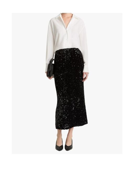 Vince Black Sequin Pencil Skirt