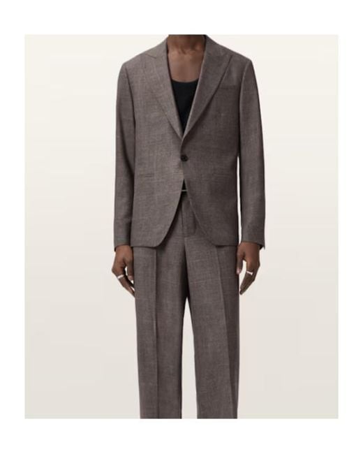 AllSaints Brown Clover Single Breasted Blazer for men