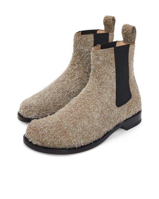 Loewe Gray Brushed Campo Chelsea Boots