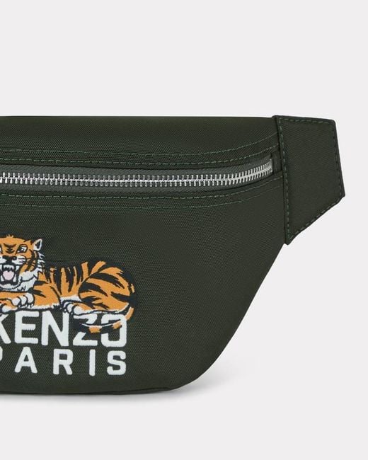 KENZO Black Happy Tiger Belt Bag for men