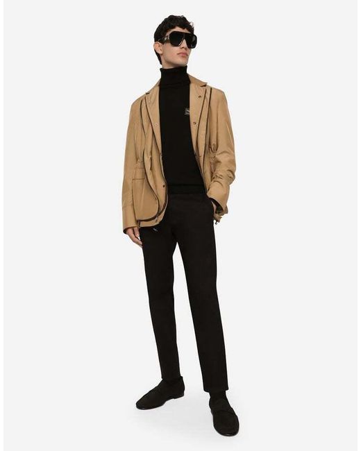 Dolce & Gabbana Natural Single-Breasted Layered Jacket for men