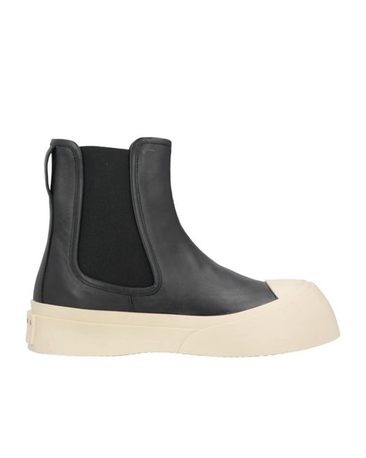 Marni Black Minimalist Chelsea Boots