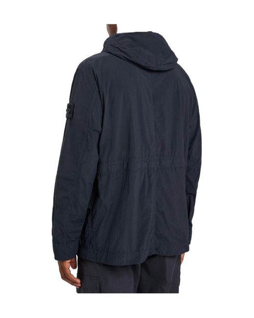Stone Island Blue Ghost Hooded Nylon Parka Jacket for men