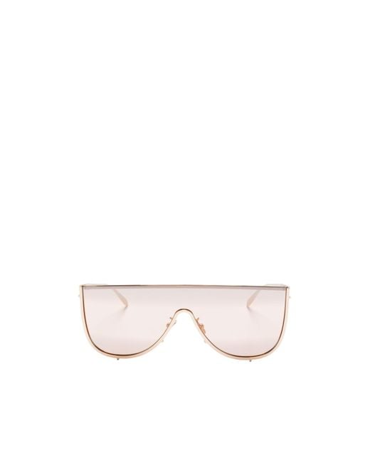 Alaïa Pink Alaïa Shield-Frame Curved Tip Sunglasses