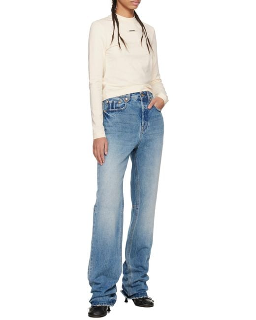 Jacquemus White Le T-Shirt Gros Grain Top