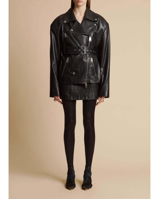 Khaite Black Meelar Panelled Mini Skirt