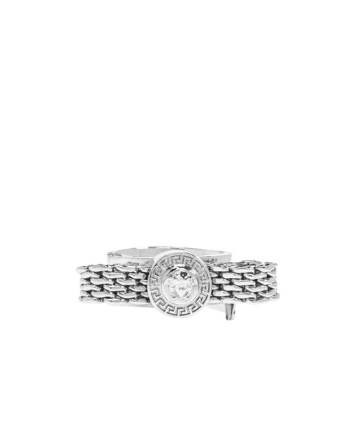 Versace White Medusa Head Plaque Ring