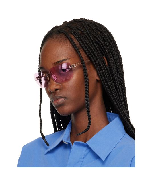 Gucci Pink Eyewear Rectangular Frame Sunglasses