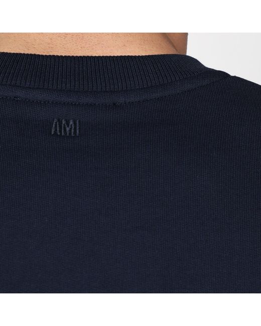 AMI Blue Organic Cotton Sweater for men