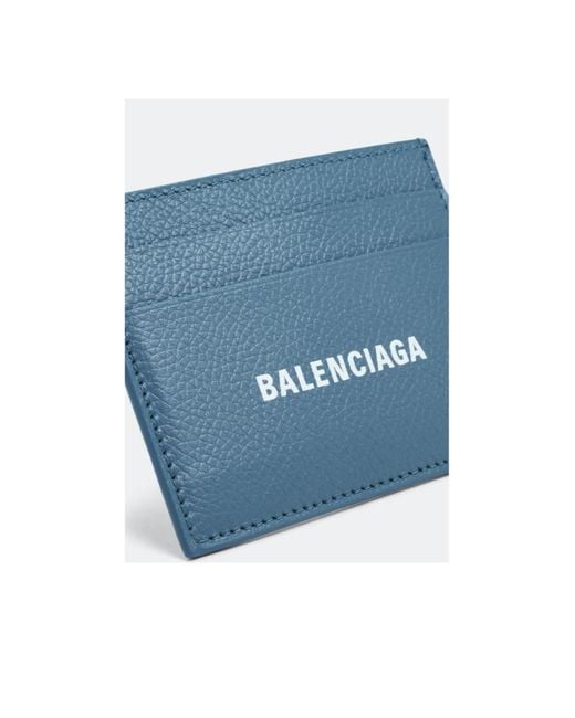 Balenciaga Blue Logo Printed Cash Card Holder for men