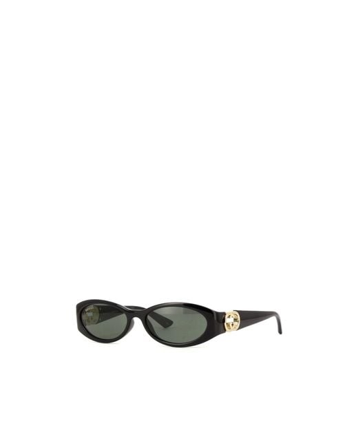 Gucci White Eyewear Oval-Frame Sunglasses