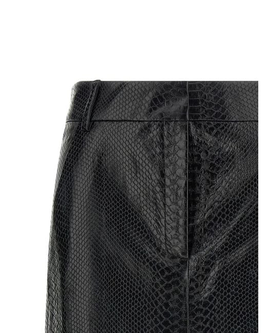 ANDAMANE Black New Xania Embossed Midi Skirt