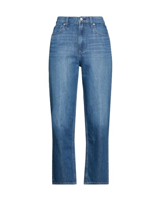 Rag & Bone Blue Mid- Straight-Leg Jeans