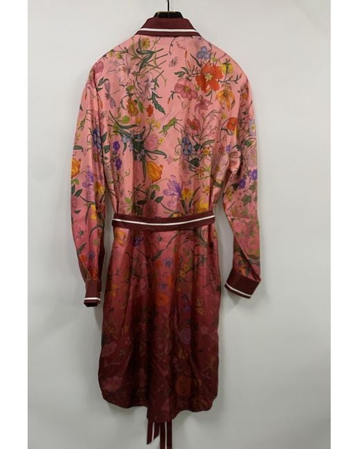 Gucci Red Printed Twill Shirt Dress