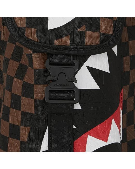 Sprayground Black Monte Carlo Check Backpack for men