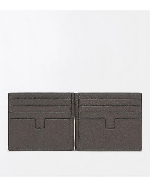 Tom Ford Gray Bifold Wallet With Money Clip for men