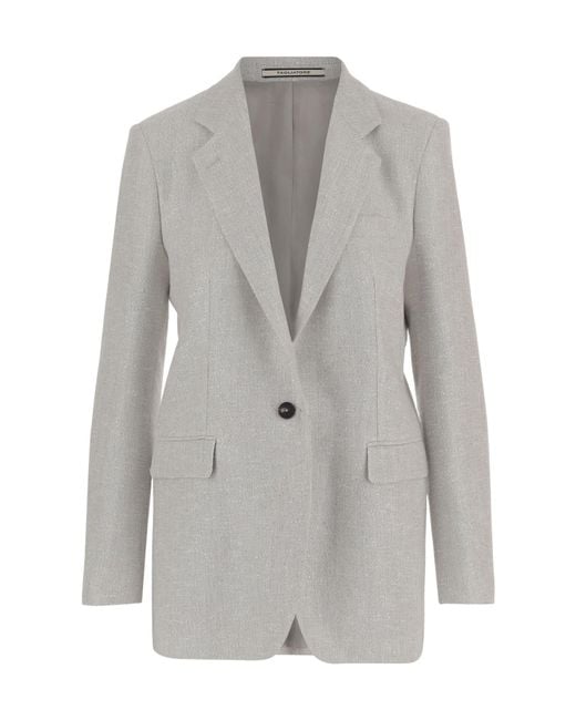 Tagliatore Gray Single-Breasted Tailored Jacket