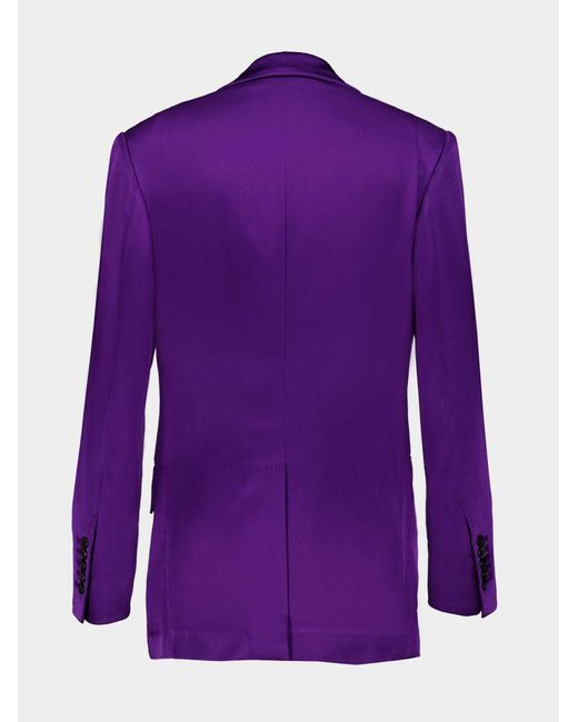 Tom Ford Purple V-Neck Single-Breasted Blazer