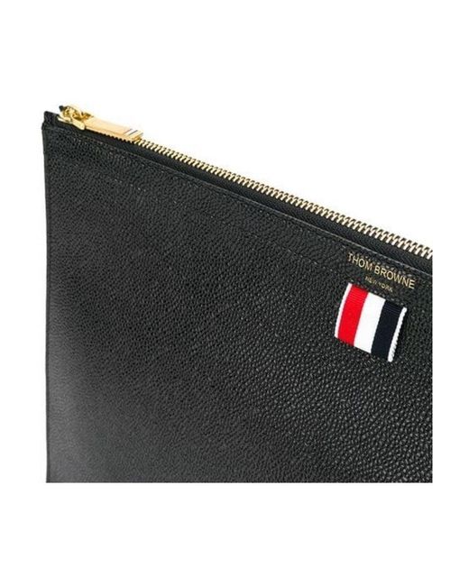 Thom Browne Black Zipped Document Case for men