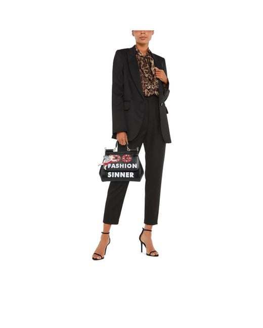 Dolce & Gabbana Black Letter Printed Handbags