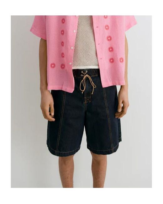 GIMAGUAS Blue Relaxed Fit Drawstring Shorts for men