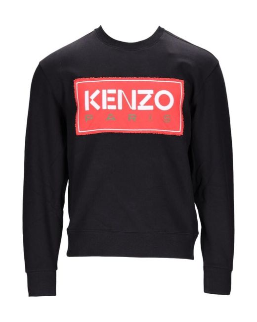 KENZO Blue Logo Printed Crewneck Sweatshirt for men