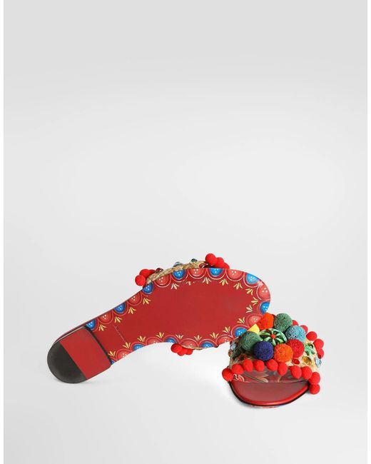 Dolce & Gabbana Embroidered Flat Slides