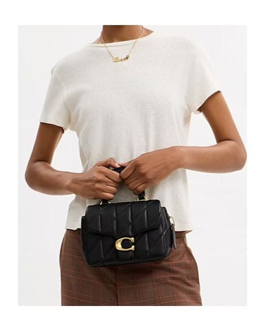 COACH Black Tabby Top Handle Bag With Quilting