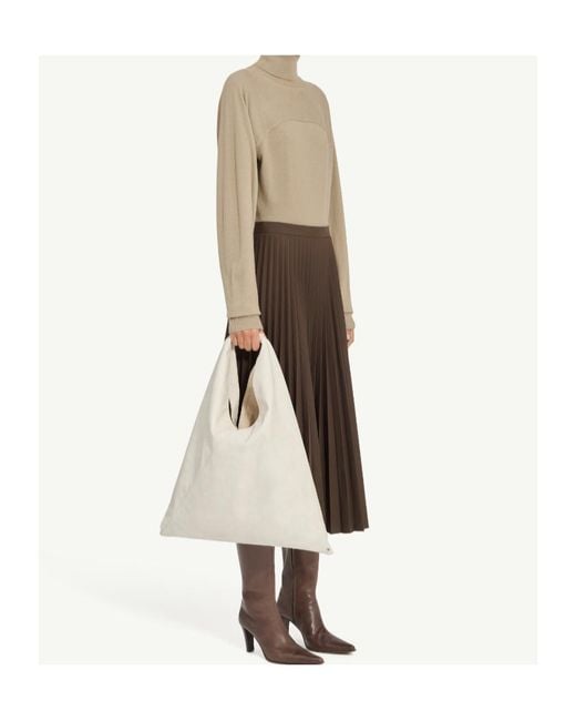 MM6 by Maison Margiela Brown Pleated Midi Skirt
