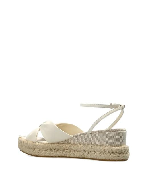 Jimmy Choo White Aella Wedge Espadrille Sandals