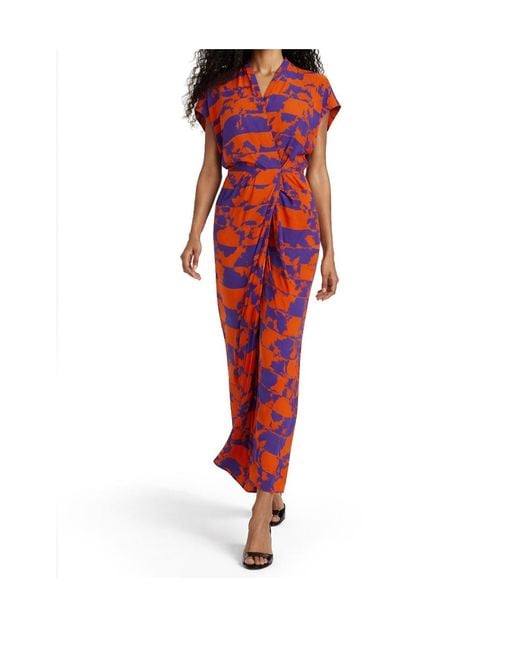 Dries Van Noten Red V-Neck Dress