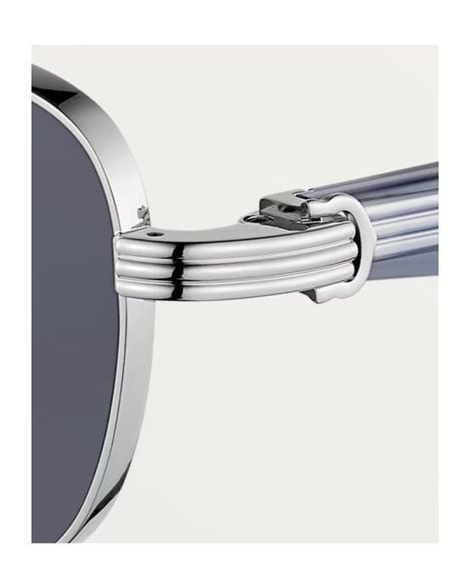 Cartier White Square Frame Sunglasses for men