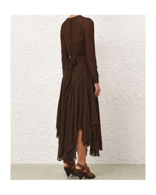 Zimmermann Brown Long Sleeve Dress