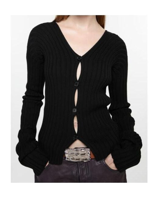 Acne Black Cotton Cardigan