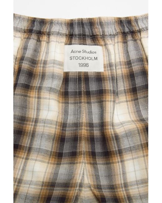 Acne Yellow Check Shorts