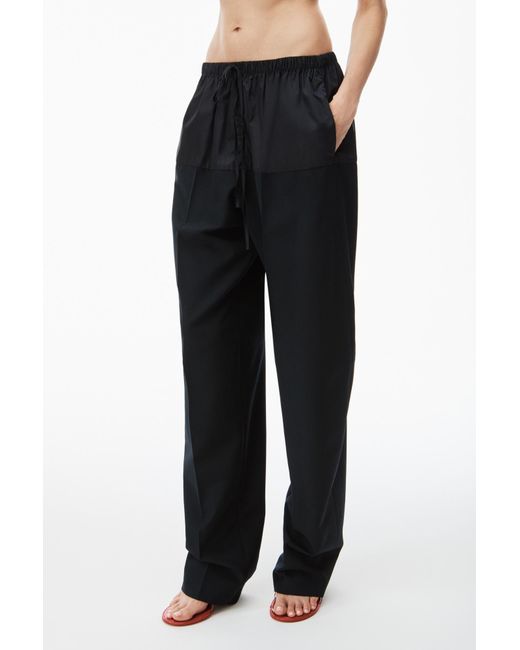 Alexander Wang Black Drawstring Nylon Trousers