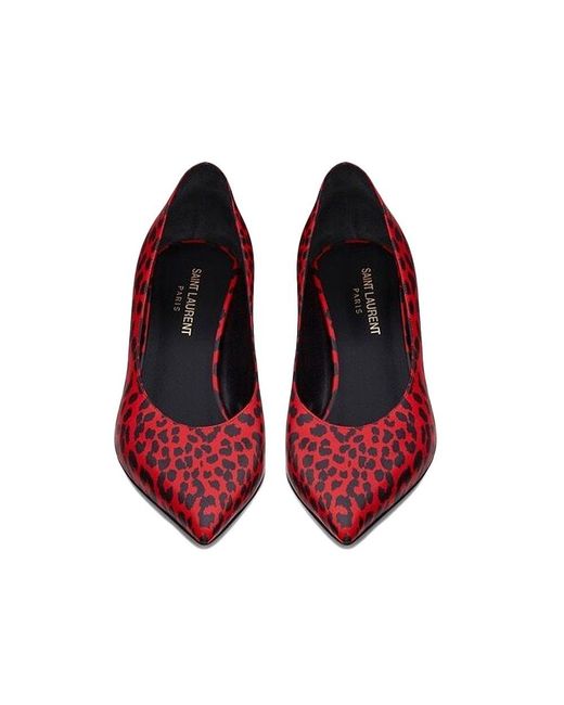Saint Laurent Red Leopard High Heels