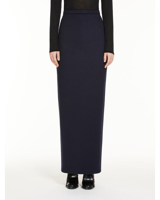 Max Mara Blue Palo High Waist Long Skirt