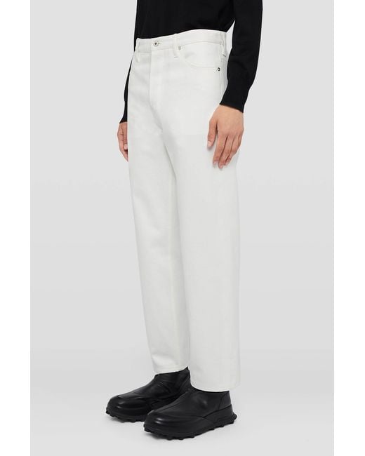 Jil Sander White Button Detailed Straight Leg Jeans for men