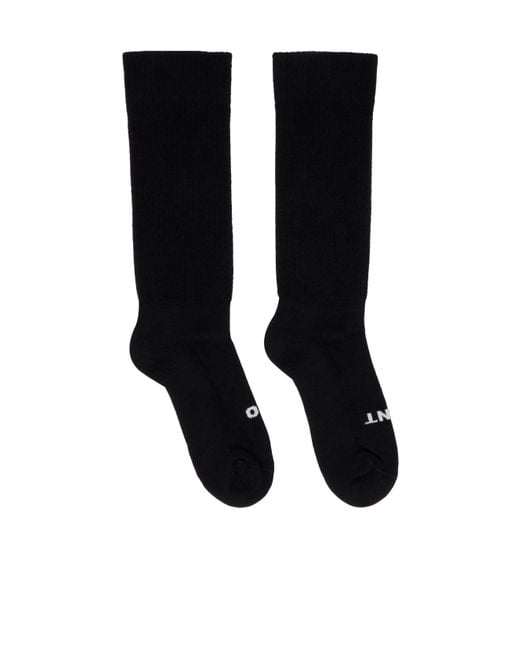Rick Owens Black Ribbed Socks for men
