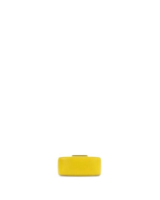 Ferragamo White Saffiano Chain Shoulder Bag